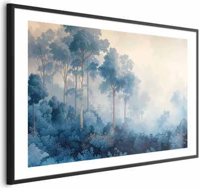 Produktbild von Posterpapier Poster - Forest in Misty Blue Shades 60x40 cm Landschaften c-H-10024-ao-a