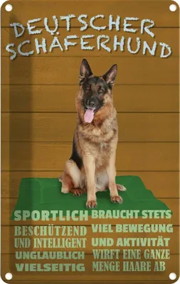 Produktbild von vianmo Blechschild 18x12 cm Deutscher Schäferhund Hund Tier Haustier