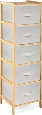 Produktbild von Bambusregal G21 mit 5 Körben, beige