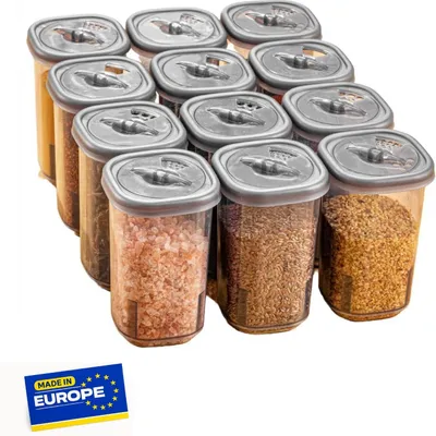 12 transparente Kunststoff-Kräuterbehälter, BPA-frei, 350 ml