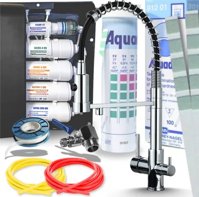 Obrázek produktu pro 3cestná kuchyňská baterie Ari Solid Spring s přípojkou pro filtr vody, otočnou a výsuvnou výpustí, chrom, keramická kartuše