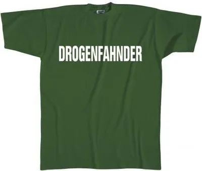 Produktbild von T-Shirt mit Print - Drogenfahnder - 09432 grün - Gr. S-XXL Größe - S
