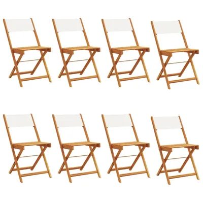 Produktbild von "2026 Aktion"Stuhl Terrasse - Gartenstühle 8er set - Balkonmöbel - Campingstuhl elegantes Design - Klappbar Cremeweiß Stoff und Massivholz - 41x52,5x80cm - Gartenstühle NeuMöbel426229