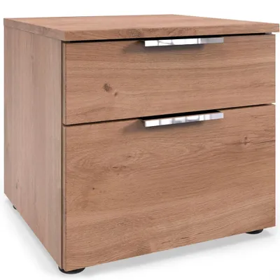 Productafbeelding van Nachtkastje Level, nachtkastje 41x41x39 cm met lades, kleur naar keuze, afwerking: plankeneik