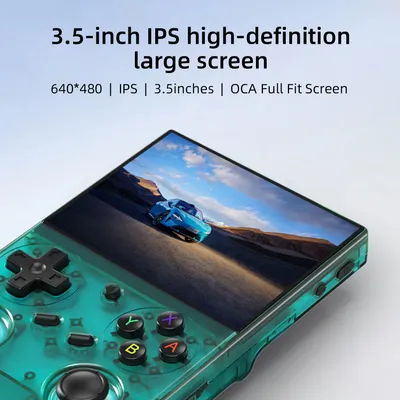 Image de Console de jeux rétro portable, blanche - 64 Go de stockage - Écran IPS de 3,5 pouces