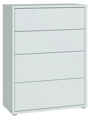 Productafbeelding van Forte ALICE SPRINGS Kommode 70 80, modern-minimalistisch design, 4 lades, geschikt voor woon- of slaapkamer, gemaakt van houtvezel, kleur: Secret Grey, afmetingen: 74,5 cm breed x 99,1 cm hoog x 34,9 cm diep