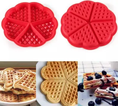 Produktbild von Melario 2 X Silikon Waffelform Set Belgische Waffel Backform Backofen Form Waffelbackform