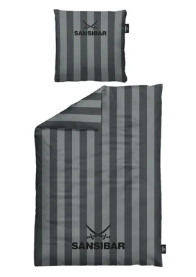 Produktbild von Bettwäsche Sansibar Bettwäsche “Modern Stripe” 100% Baumwolle, 135 x 200 cm, edel und hochwertig, weich, hautfreundlich, pflegeleicht in Anthrazit
