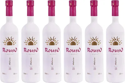 Produktbild von Rouso Likör 6x 0,7l 22% Katsaros | Roter Ouzo | Anis Likör mit roten Früchten |+ 20ml Jassas Olivenöl