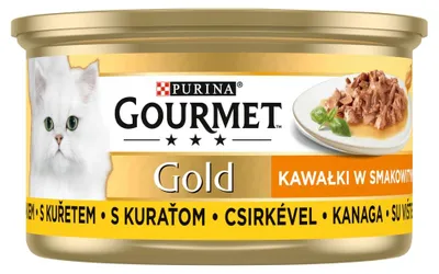 Zdjęcie produktu dla Purina Gourmet Gold z Kurczakiem 85g Mokra Karma Dla Kota Kawałki w Sosie