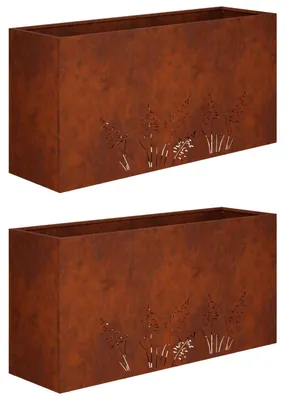 Produktbild von vidaXL Garten-Pflanzgefäß 2 Stk. Rostoptik 100 x 20 x 49 cm