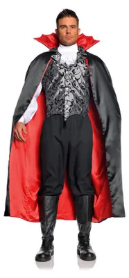 Produktbild von Vampir Satin Cape schwarz / rot