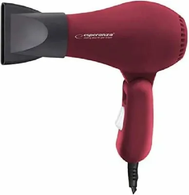A red Esperanza hair dryer is shown against a white background.