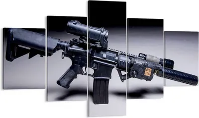 Produktbild von Bild auf Leinwand - Leinwandbild - Gewehr Armee - 125x70cm - Wand Bild - Wanddeko - Wandbilder - Leinwanddruck - Bilder - Kunstdruck - Wanddekoration - Leinwand bilder - Wandkunst - EA125x70-3776