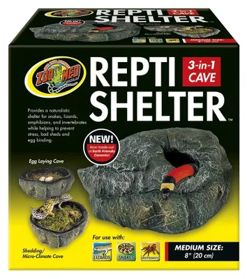 Productafbeelding van Zoo Med Repti Shelter 3 in 1 grot schuilplaats vochthut en legplaats voor reptielen en amfibieën Medium - 20CM