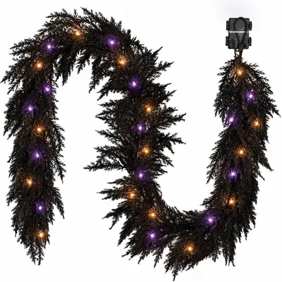Zdjęcie produktu dla Girlanda na Halloween, 180 cm, czarna, z 20 diodami LED i timerem