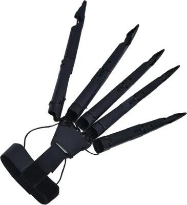 Produktbild von Halloween artikuliert Finger 3 Dimensionen gedruckt artikuliert Finger Erweiterungen für Halloween Party CosplaySchwarz Rechte Hand