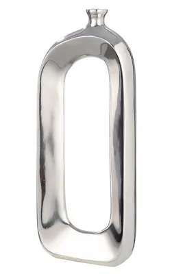 Immagine prodotto di GILDE Vaso, ovale, "Open", alluminio, colore argento, , l. 4 cm, l. 12 cm, h. 31 cm 69191