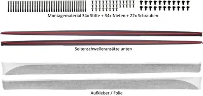 Produktbild von Set Seitenschweller Leisten SPORT-PERFORMANCE +Folie Schwarz Matt passt für BMW 3er F30 F31 M-Paket