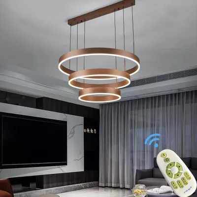 Produktbild von LED Pendelleuchte Hängelampe 6053FX-BS Rechteck weiß mit Fernbedienung Lichtfarbe/Helligkeit einstellbar dimmbar LED Wohnzimmerleuchte Kronleuchte Pendelleuchte