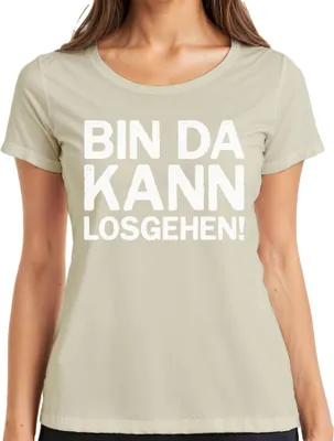 Zdjęcie produktu dla Bin da kann losgehen śmieszne powiedzenie impreza urodziny zabawa ironia damska koszulka, natura, 3XL