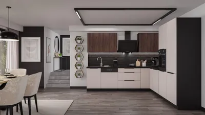 Produktbild von Winkelküche ARONA + MONZA 280x270 cm Küchenzeile Eckküche Küche Nußbaum Kaschmir