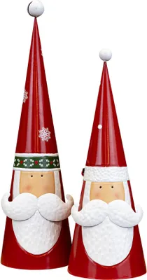 Produktbild von Deko-Figur Weihnachtsmann 2-teilig ca. 14 x 14 x 49 cm / 11 x 11 x 39 cm