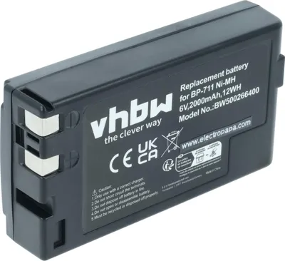 Produktbild von vhbw Akku Ersatz für Canon BP-E818, BP-E77KE für Videokamera Camcorder (2000 mAh, 6 V, NiMH)