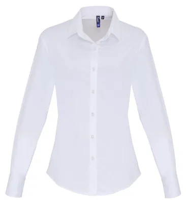Produktbild von Premier - Bluse für Damen Langärmlig LT121 (S) (Weiß)