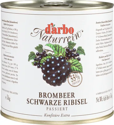Produktbild von DARBO BROMBEER schwarze JOHNNISBEERE KONFITÜRE Extra 3kg