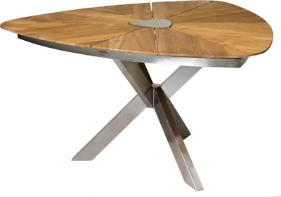 Produktbild von Diamond Garden Tisch LYON 150 cm Triangel, Edelstahl / Recycled Teak