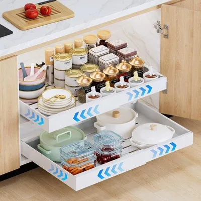 Produktbild von Famanu Küchenlade Ausziehbar - Verstellbare Breite 32 – 53 cm