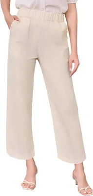 Produktbild von Lng Damen Baumwollhose Sommer Casual High Waist Beige XL