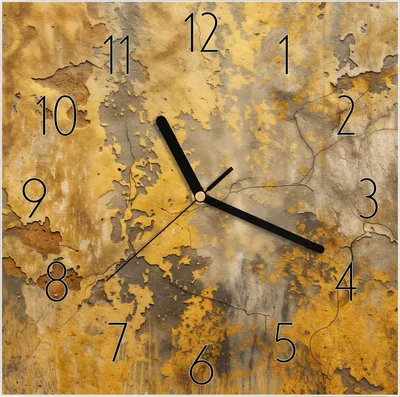 Produktbild von Wanduhr aus Glas mit Motiv Verwitterte Wand- 30 x 30 cm - inkl. Aufhängesystem