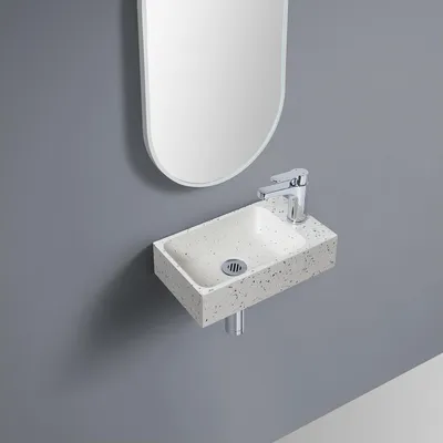 Immagine prodotto di Lavabo sospeso ZOLI Terrazzo rettangolare grigio – L.40 x H.10 x P.23 cm
