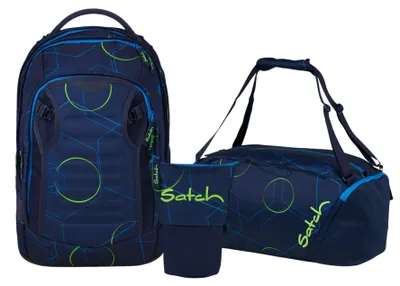 Produktbild von Satch, Schulrucksack-Set MATCH PLUS Blue Tech 3-teilig, ab. 5. Klasse