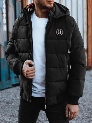 Imagen del producto de Chaqueta de invierno para hombre, acolchada, con capucha, color negro, talla XXL