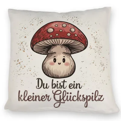 Produktbild von Pilz mit Gesicht - Glückspilz Kissen