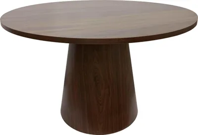 Immagine prodotto di Tavolo da pranzo rotondo scandinavo 120 cm effetto legno scuro - Oviala Noelie