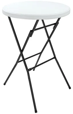 Produktbild von CASARIA® Stehtisch Ø 72 cm Klappbar Rund Stabil Garten 110 cm Hoch Wasserabweisend Metall Klapptisch Bistrotisch Partytisch Bartisch Biertisch Weiß