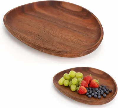 Immagine prodotto di Tavolino ovale in legno, 26 x 21 cm, vassoio da portata, per la cucina