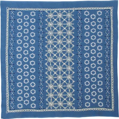 Immagine prodotto di Kit di punti Sashiko Hitomezashi Kugurizashi con timbro Olympus "Hana Fukin Kasumisou", 33x33cm, Japan