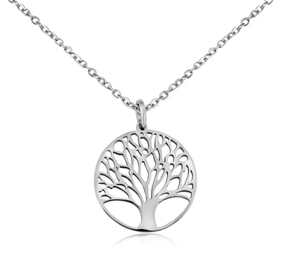 Produktbild von Nuoli® Damen Kette Lebensbaum Silber (45 + 5cm verstellbar) Lebensbaum Anhänger
