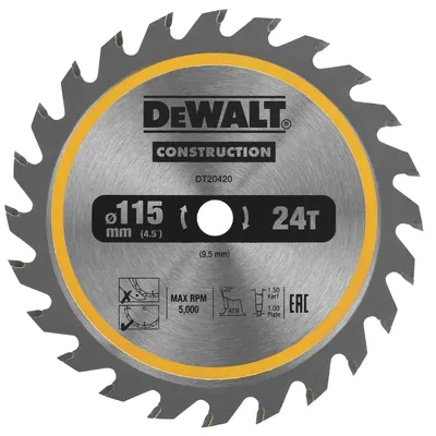 Produktbild von DeWalt Kreissägeblatt Akku 115/9,5 mm 24Z