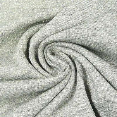 Produktbild von Viskosestoff Meterware Polyester Jersey grau silber 1,60m