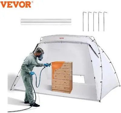 Produktbild von Famanu Airbrush Spritzkabine - Tragbar, Faltbar, 228 x 153 x 158 cm - Weiß