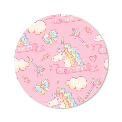 Produktbild von MuchoWow® Mauspad Mousepad Einhorn - Rosa - Muster - Kind 20x20 cm - Mousepads - Maus Mat - Pad - Mausunterlage - Schreibtischmatte
