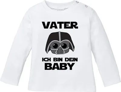 Produktbild von Baby Langarmshirt Vater ich bin dein Baby Bio Baumwolle Babyshirt Jungen Mädchen lustig Spruch Nerd Longsleeve Shirt Moonworks® weiß 56/62 (1-3 Monate)