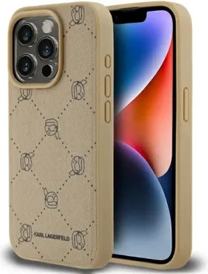 Zdjęcie produktu dla Etui Karl Lagerfeld Karl Head MagSafe do iPhone 15 Pro beżowy