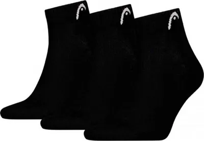 Produktbild von HEAD Uni Quarter Socken, 3er Pack - All Sports Training Quarter 3P, Logo, einfarbig Schwarz 43-46